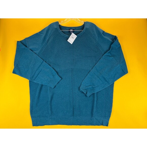 Cutter & Buck Other - Cutter & Buck Lakemont Sweater Blue Mix Stitch Crew Neck Mens 3XB Pullover NWT